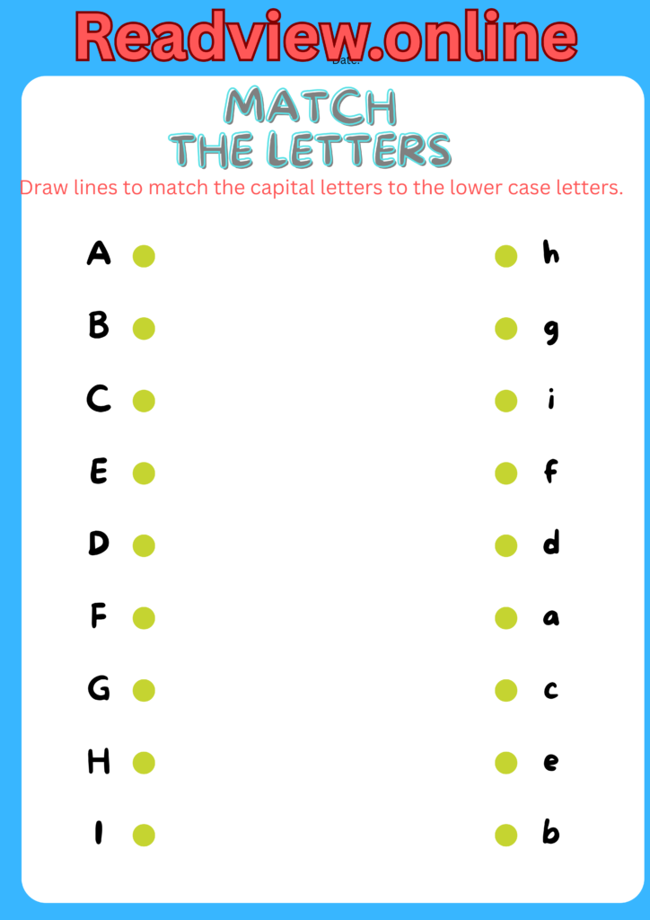 Letter matching activity for children