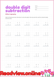 Double Digits Subtraction